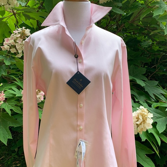 Brooks Brothers Tops - BROOKS BROTHERS ladies Pink 100% cotton fitted long sleeve shirt NWT size 8